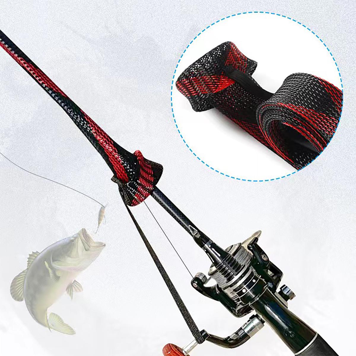 Fishing Rod Casting - Angelruten-Schutzhülle aus Stricknetz, Angelzubehör Geeignet für
