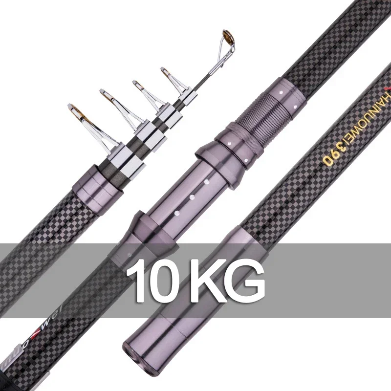 Fishing Rod Surf - Neue Teleskop-Angelrute, tragbar, drehbar, 2,4 m,