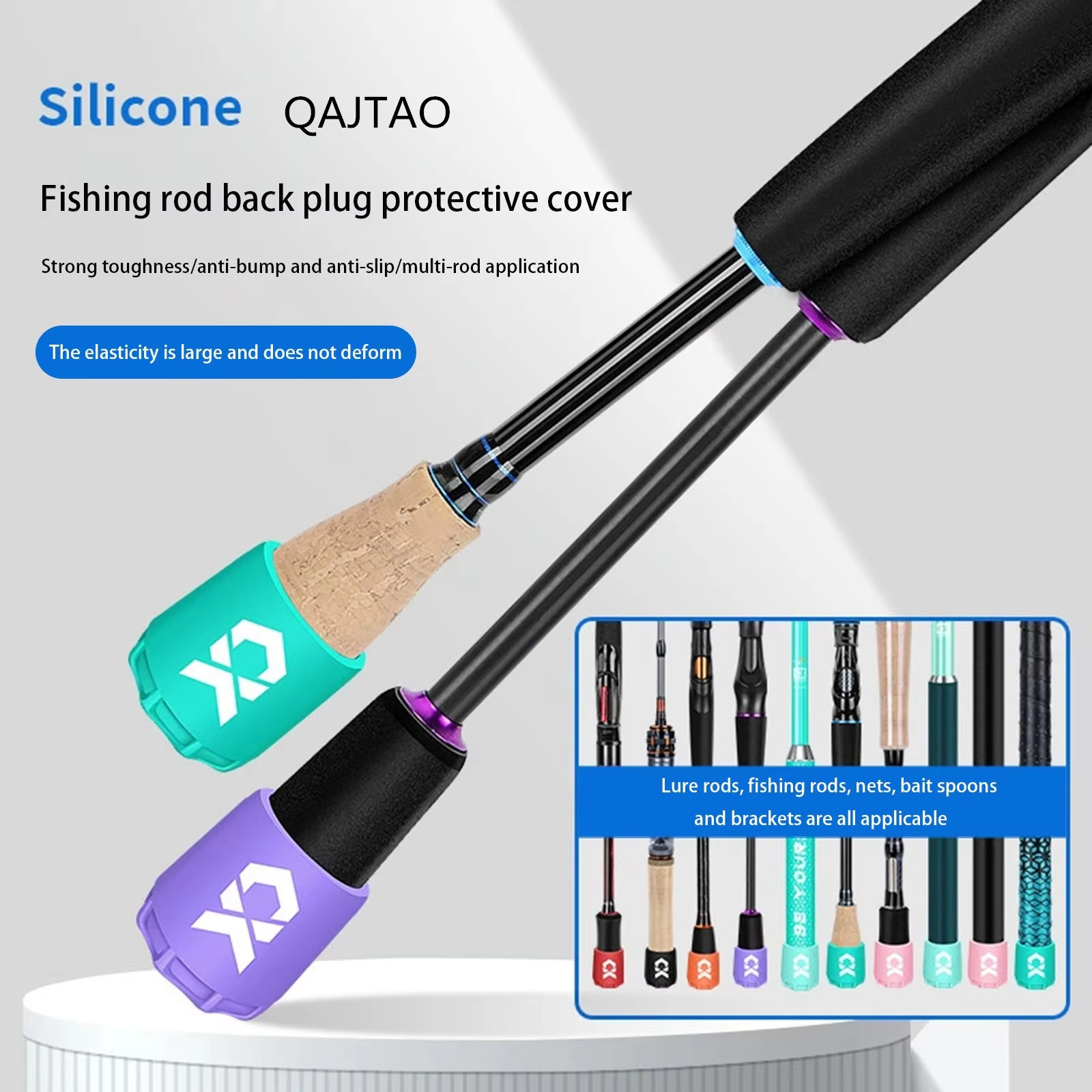 Fishing Rod Case - Silikon-Angelruten-Endkappen-Schutz, leichter, langlebiger Angelruten-Stecker-Endschutz, elastische Griff-Schutzhülle