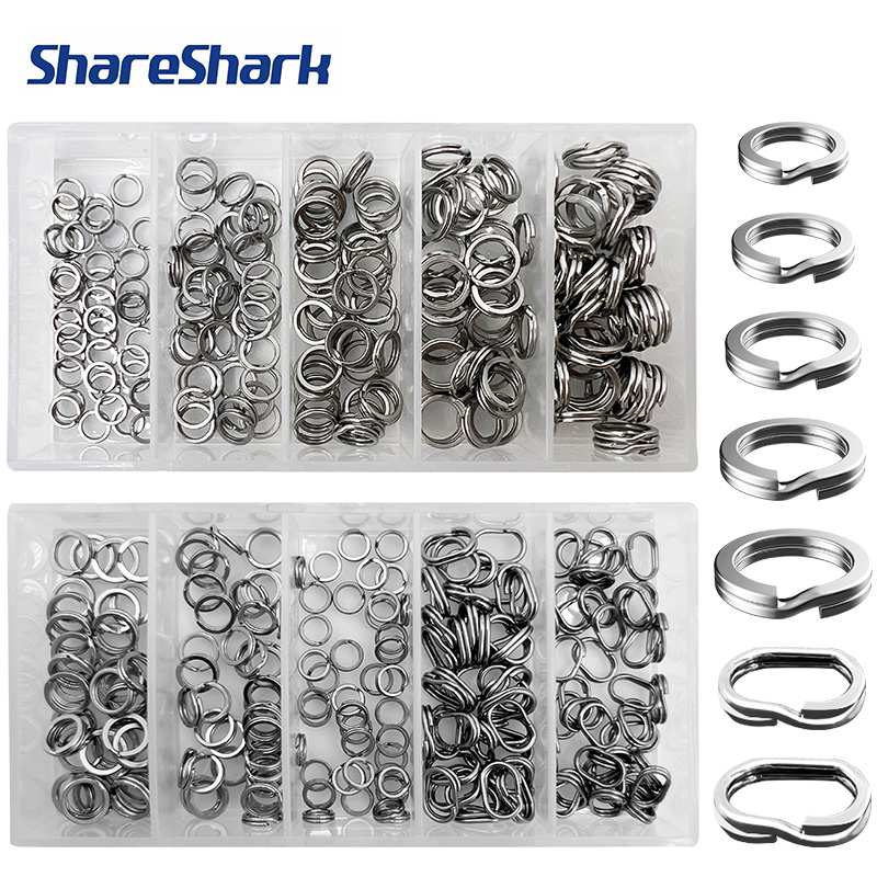 Fishing Rod Case - ShareShark 200 Stück/Box Hochfeste Edelstahl-Spaltringe für
