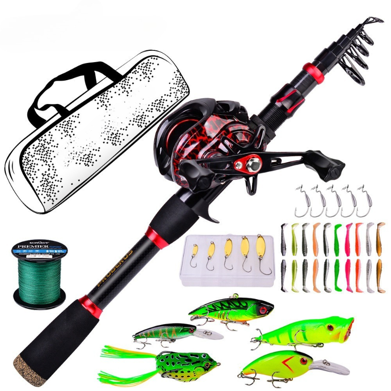 Fishing Rod Carbon Fiber - Carbonfaser-Langwurf-Baitcasting-Meeresruten-Rollen-Kombination, ultraleicht, superhart, komplettes Set für