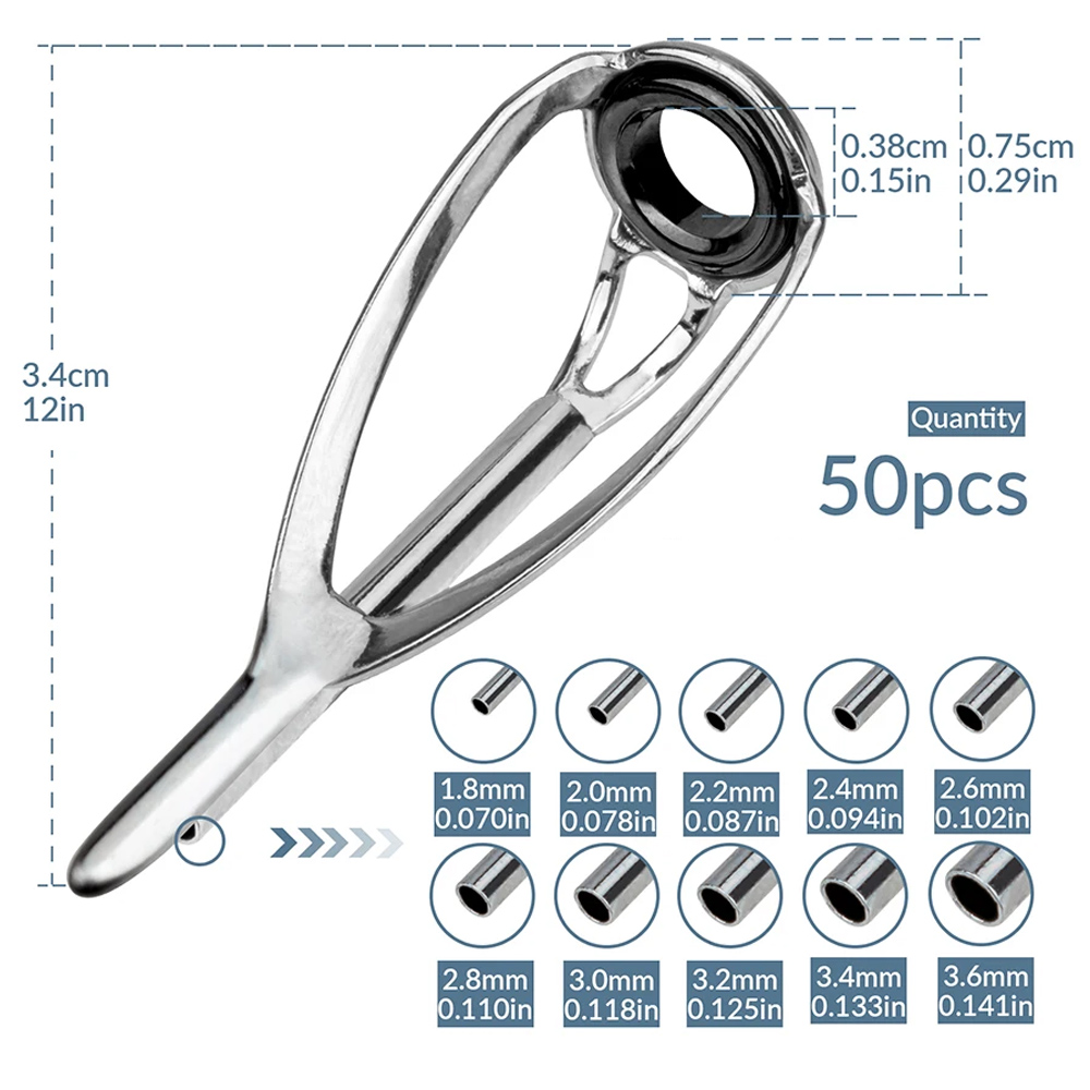Fishing Rod Tip Replacement - THKFISH 50 Stück Angelrutenführungen Tipps Top