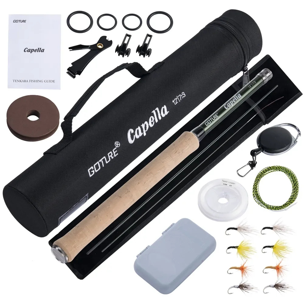 Fishing Rod Carbon Fiber - Goture 12FT Klassische Tenkara Fliegenfischerrute Combo